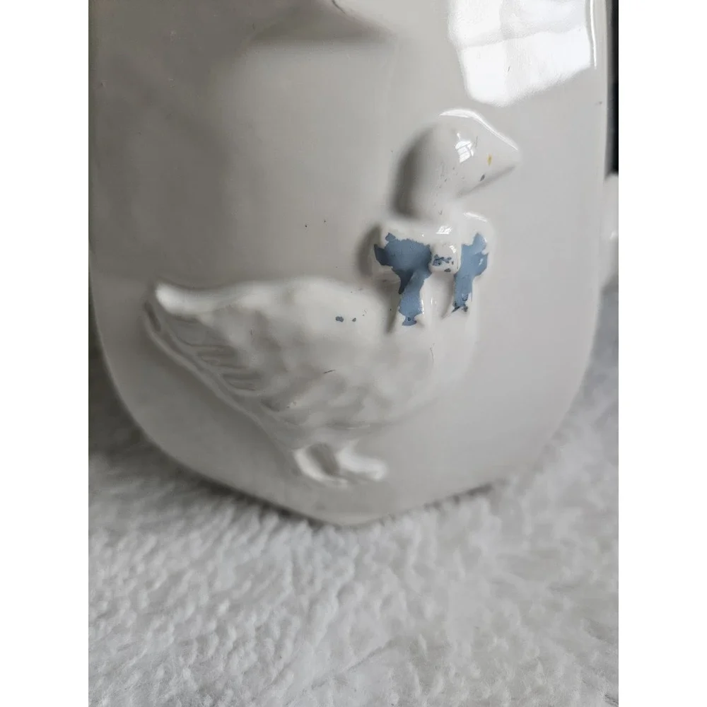 Vintage McCoy USA Pottery Goose Pitcher Scalloped Rim Ceramic Cottagecore